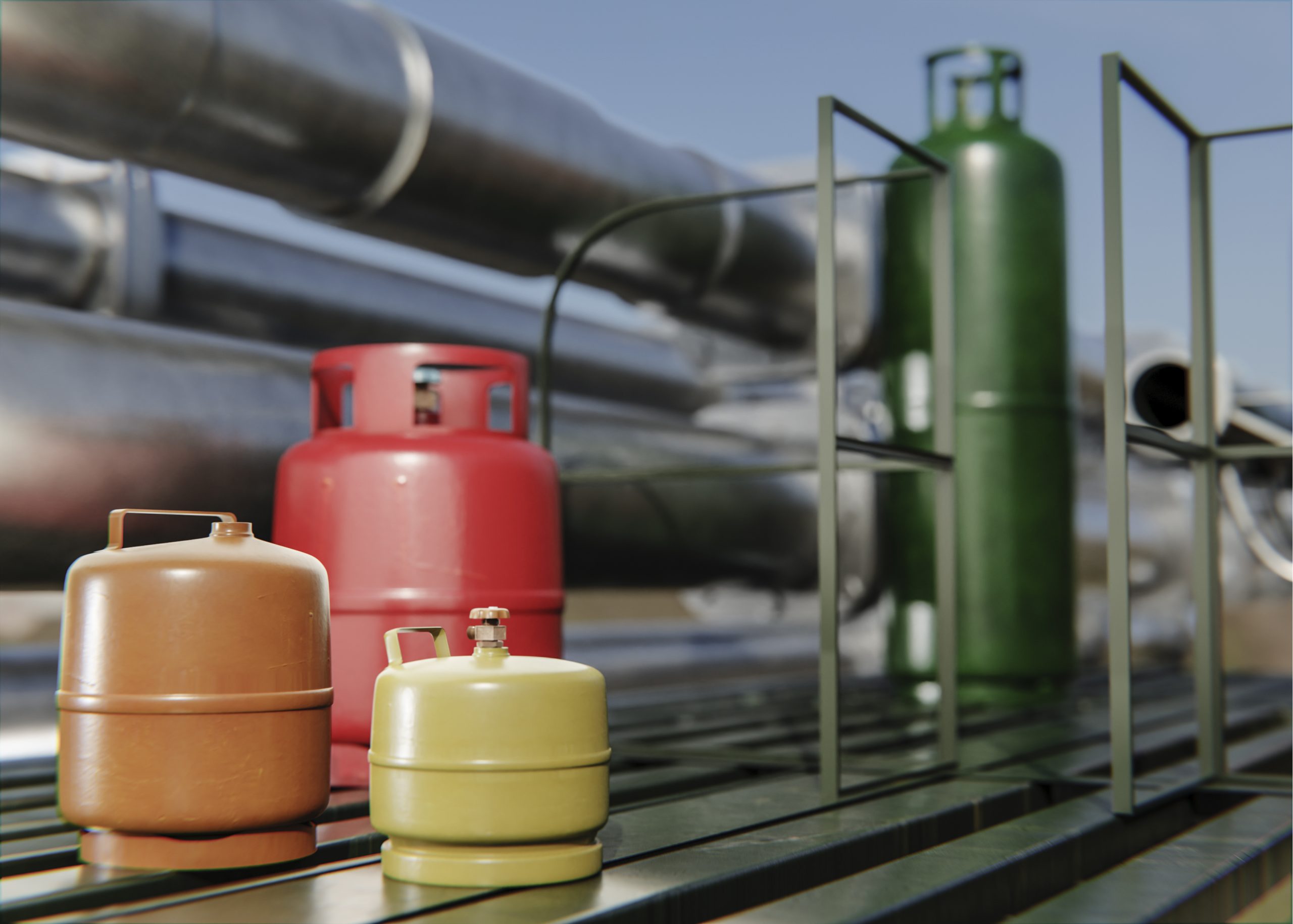 3d rendering gas cylinder